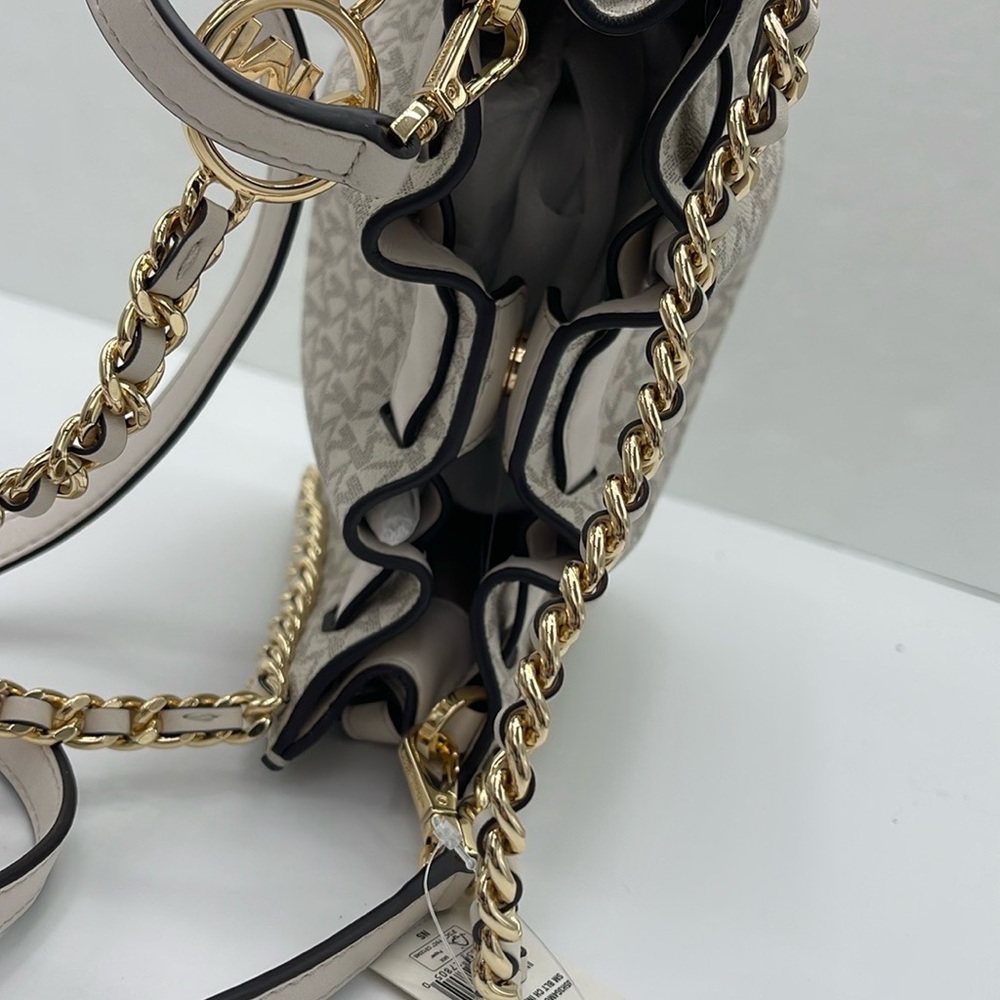 Michael Kors MINA Sm MINI Belted Chain Shoulder Crossbody Bag 
Light Cream Multi - Picture 4 of 16